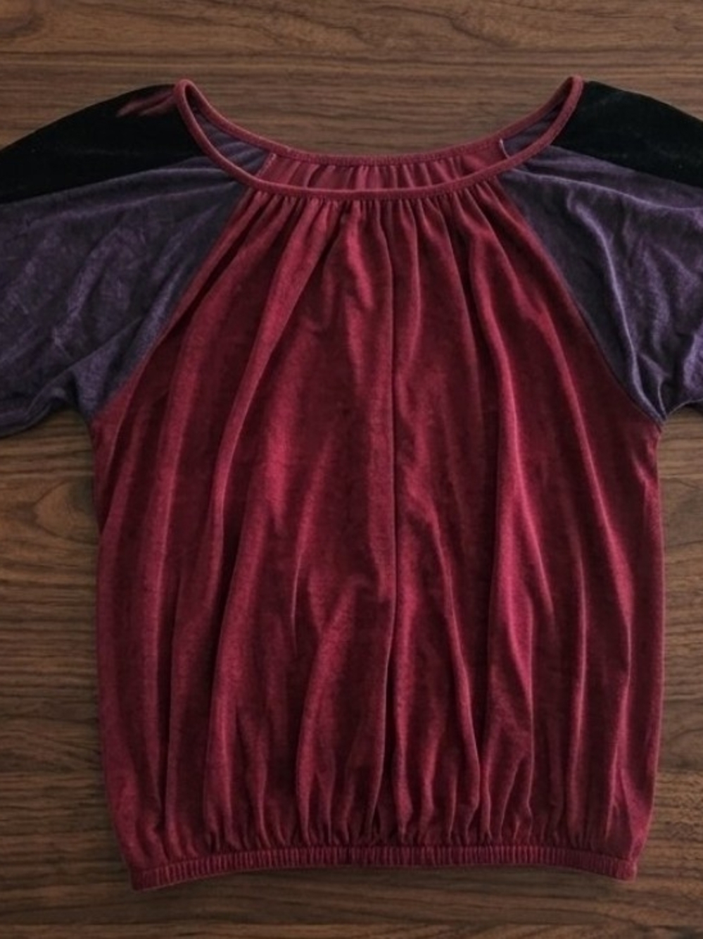 Eight Sixty Purple and Black Colorblock Top